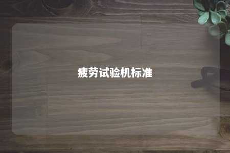 疲劳试验机标准 